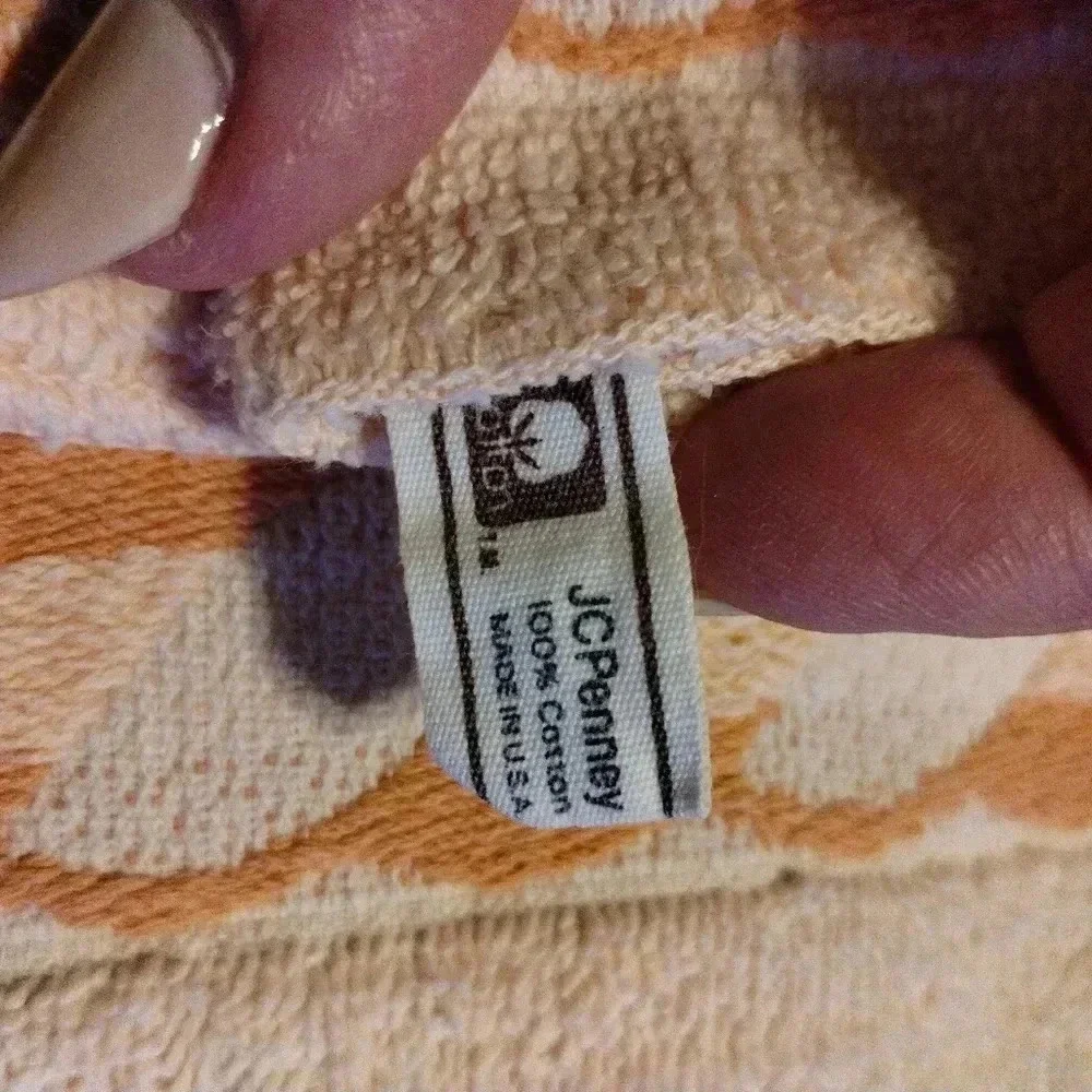 vintage JCPenney Orange bath towels set
